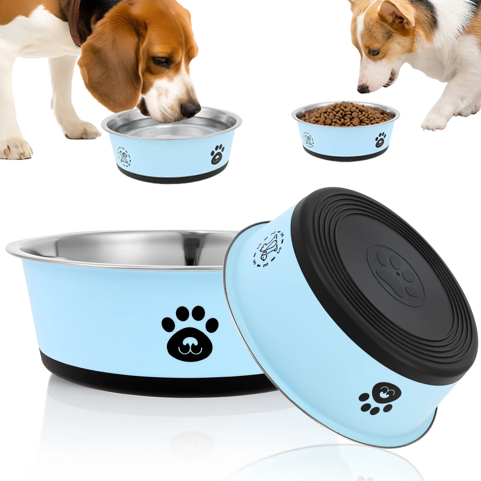 Pet Supplies Dog Food - 2 Pack Stainless Steel Dog Feeding