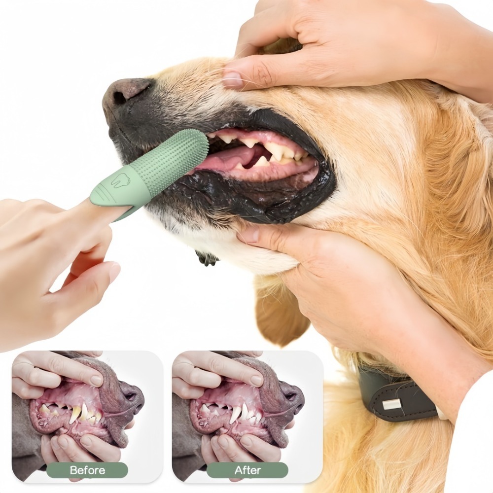 Pet Supplies Dog Food - 360 ° Pet Cleaning Finger Toothbrush