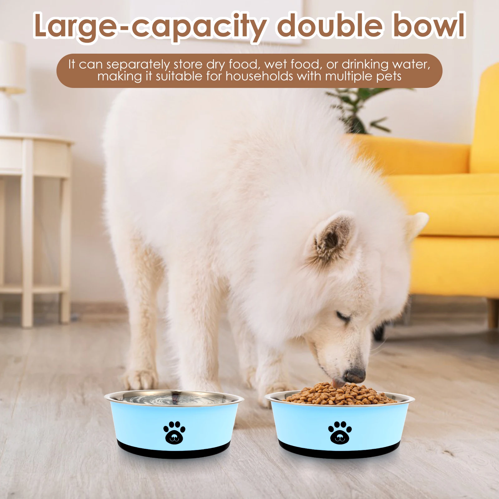 2 Pack Stainless Steel Dog Fee - Pet Supplies Dog Food 评论和价格